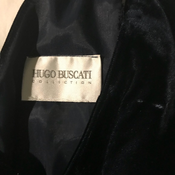 Hugo Buscati dress midnight blue velvet size 4 - Picture 2 of 10